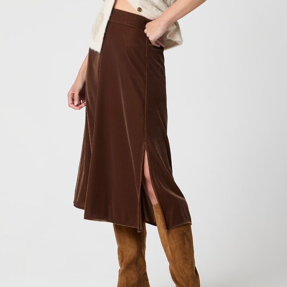 J. Crew Cubeb Berry Velvet Pull-On Midi Skirt/NWT/M - Picture 2 of 14